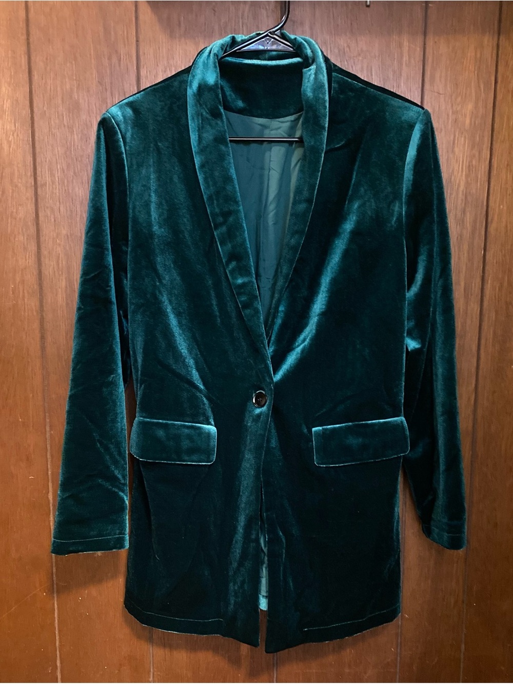 Women’s Emerald Green Velvet Blazer Jacket